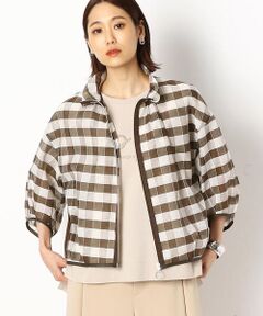 COMME CA PLATINUM S-SIZE / コムサ・プラチナ エスサイズ ブルゾン | 〔Sサイズ〕コットンシルクギンガムチェック ブルゾン