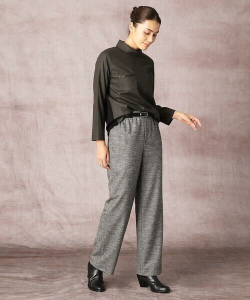 COMME CA PLATINUM S-SIZE / コムサ・プラチナ エスサイズ その他パンツ | 〔Sサイズ〕ヘリンボンジャカード ワイドパンツ | 詳細1