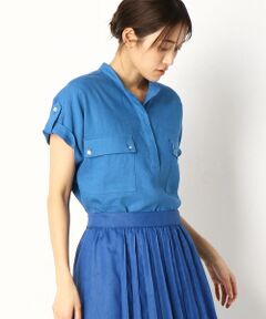 COMME CA PLATINUM S-SIZE / コムサ・プラチナ エスサイズ シャツ・ブラウス | 〔Sサイズ〕麻ストレッチ サファリシャツ