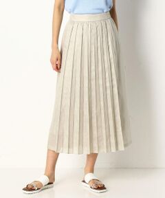 COMME CA PLATINUM S-SIZE / コムサ・プラチナ エスサイズ ロング・マキシ丈スカート | 〔Sサイズ〕リネンシフォン 接ぎプリーツスカート