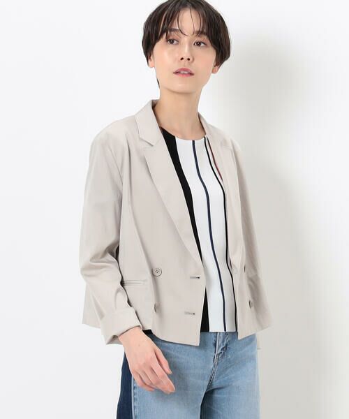 COMME CA PLATINUM S-SIZE / コムサ・プラチナ エスサイズ テーラードジャケット | 〔 Sサイズ 〕 キュプラストレッチサテン クロップドジャケット | 詳細7