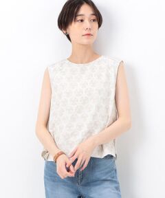 COMME CA PLATINUM S-SIZE / コムサ・プラチナ エスサイズ シャツ・ブラウス | 〔 Sサイズ 〕 【セットアップ対応】七宝調ジオメトリックオパールプリント ノースリーブプルオーバー