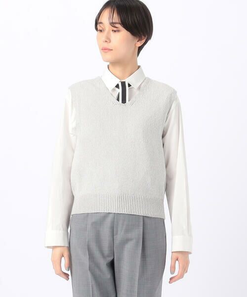 COMME CA PLATINUM S-SIZE / コムサ・プラチナ エスサイズ ニット・セーター | 〔 Sサイズ 〕 ラメブークレー ベスト | 詳細8