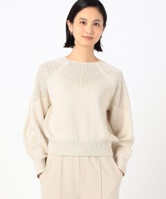 COMME CA PLATINUM S-SIZE / コムサ・プラチナ エスサイズ ニット・セーター | 〔 Sサイズ 〕 透かし編みニットプルオーバー