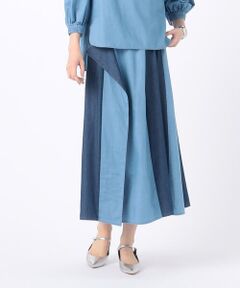 COMME CA PLATINUM S-SIZE / コムサ・プラチナ エスサイズ ロング・マキシ丈スカート | 〔 Sサイズ 〕 【セットアップ対応】ライトダンガリーデニム スカート