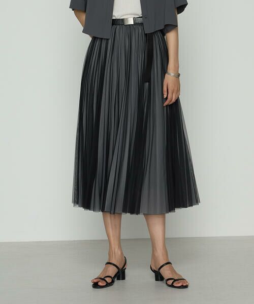 COMME CA PLATINUM S-SIZE / コムサ・プラチナ エスサイズ ロング・マキシ丈スカート | 〔 Sサイズ 〕 【セットアップ対応】ソフトチュール×オーガンジートリコット広幅 スカート | 詳細13