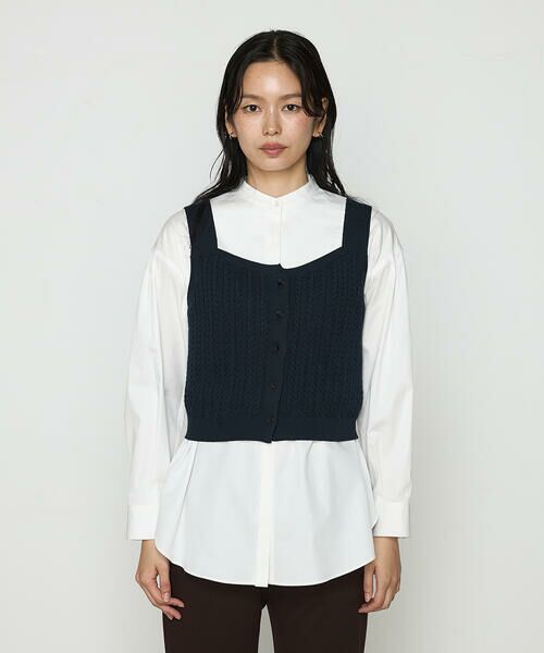 COMME CA PLATINUM S-SIZE / コムサ・プラチナ エスサイズ ニット・セーター | 〔 Sサイズ 〕 ケーブル編みニット ビスチェ | 詳細5