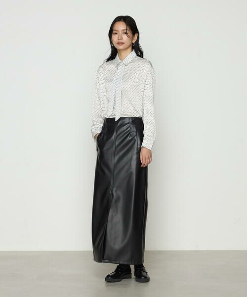 COMME CA PLATINUM S-SIZE / コムサ・プラチナ エスサイズ シャツ・ブラウス | 〔 Sサイズ 〕 サテンワッシャーダイヤ小紋柄 ブラウス | 詳細1