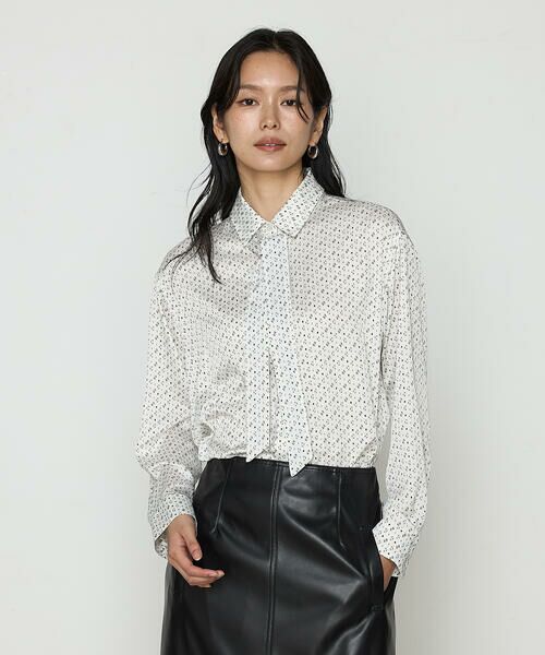 COMME CA PLATINUM S-SIZE / コムサ・プラチナ エスサイズ シャツ・ブラウス | 〔 Sサイズ 〕 サテンワッシャーダイヤ小紋柄 ブラウス | 詳細5