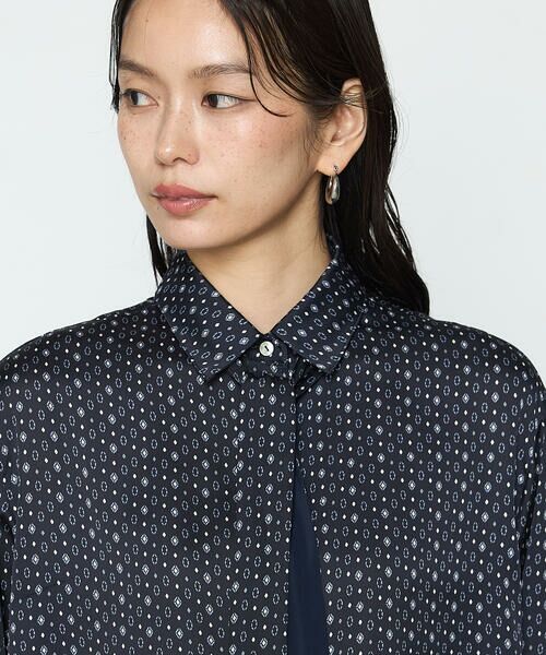 COMME CA PLATINUM S-SIZE / コムサ・プラチナ エスサイズ シャツ・ブラウス | 〔 Sサイズ 〕 サテンワッシャーダイヤ小紋柄 ブラウス | 詳細15
