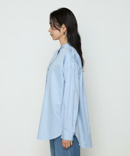 Sサイズ 〕 コットンサテンオルタージュ ロングシャツ （シャツ