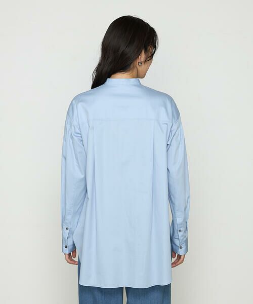 Sサイズ 〕 コットンサテンオルタージュ ロングシャツ （シャツ
