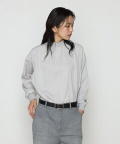 COMME CA PLATINUM S-SIZE / コムサ・プラチナ エスサイズ カットソー | 〔 Sサイズ 〕 起毛ストレッチサテン リブギャザープルオーバー