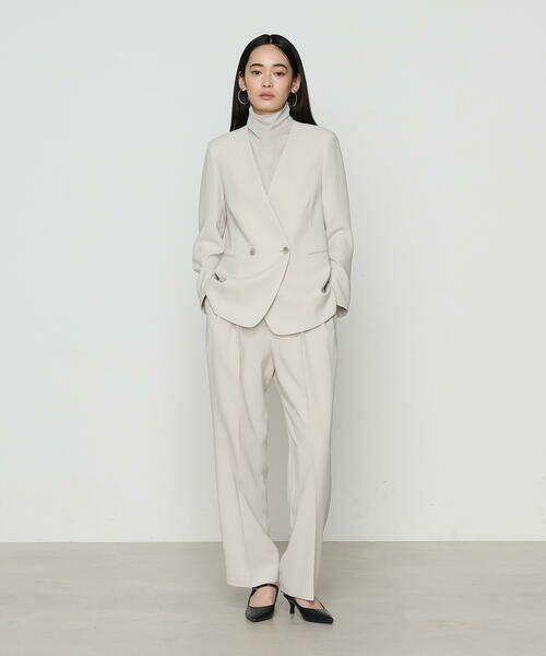 COMME CA PLATINUM S-SIZE / コムサ・プラチナ エスサイズ セットアップ | 〔 Sサイズ 〕 【セットアップ対応】アチェローザダブルクロス ノーカラージャケット | 詳細1