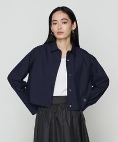 COMME CA PLATINUM S-SIZE / コムサ・プラチナ エスサイズ シャツ・ブラウス | 〔 Sサイズ 〕 ストライプタイプライター／バルキーオックスフォード クロップドシャツ