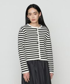 COMME CA PLATINUM S-SIZE / コムサ・プラチナ エスサイズ ニット・セーター | 〔 Sサイズ 〕 ボーダー／バイカラー カーディガン