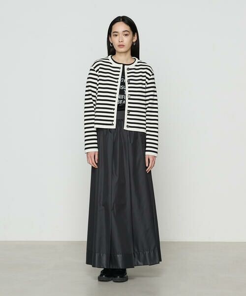 COMME CA PLATINUM S-SIZE / コムサ・プラチナ エスサイズ ニット・セーター | 〔 Sサイズ 〕 ボーダー／バイカラー カーディガン | 詳細1