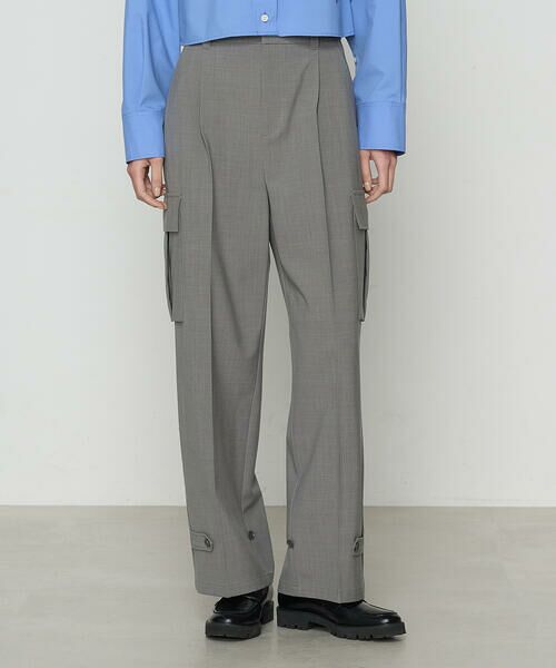 COMME CA PLATINUM S-SIZE / コムサ・プラチナ エスサイズ セットアップ | 〔 Sサイズ 〕 【セットアップ対応】T/W2WAYストレッチ ストレッチ カーゴパンツ(04:トップグレー)