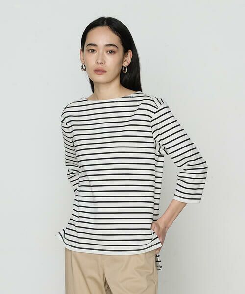 COMME CA PLATINUM S-SIZE/コムサ・プラチナ エスサイズ 〔 Sサイズ 〕 コットンスーピマボーダー カットソー 01:シロ×クロ 5号 COMME CA PLATINUM S-SIZE/コムサ・プラチナ エスサイズ 〔 Sサイズ 〕 コットンスーピマボーダー カットソー 01:シロ×クロ 5号