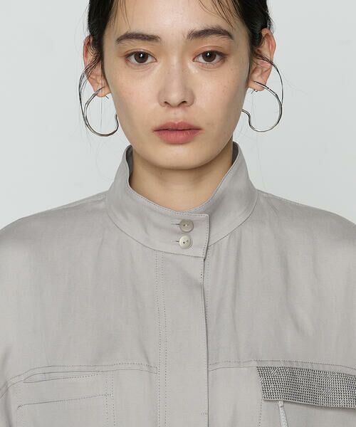 COMME CA PLATINUM S-SIZE / コムサ・プラチナ エスサイズ ブルゾン | 〔 Sサイズ 〕 テンセルリネンサテン ミリタリー調シャツブルゾン | 詳細10