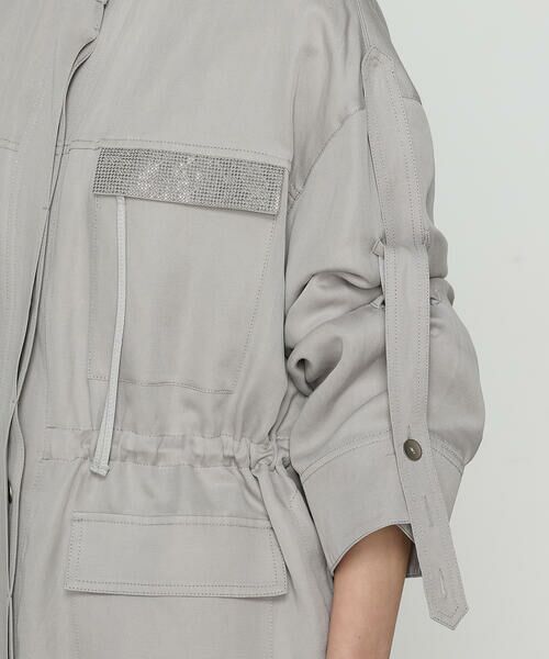 COMME CA PLATINUM S-SIZE / コムサ・プラチナ エスサイズ ブルゾン | 〔 Sサイズ 〕 テンセルリネンサテン ミリタリー調シャツブルゾン | 詳細14