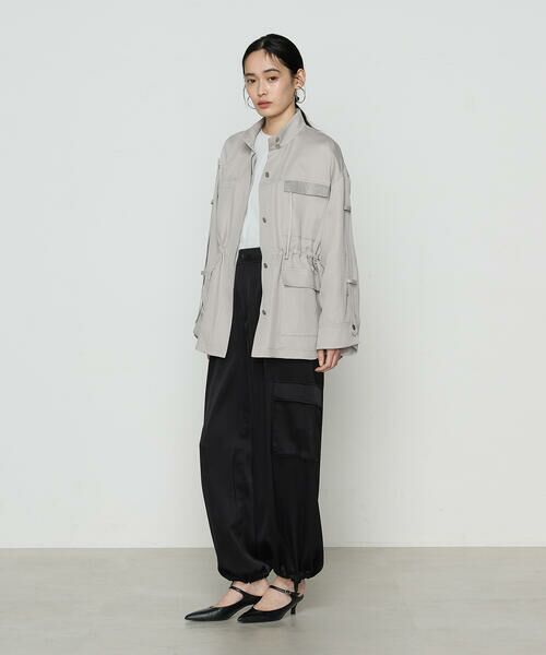 COMME CA PLATINUM S-SIZE / コムサ・プラチナ エスサイズ ブルゾン | 〔 Sサイズ 〕 テンセルリネンサテン ミリタリー調シャツブルゾン | 詳細2