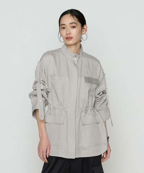 COMME CA PLATINUM S-SIZE / コムサ・プラチナ エスサイズ ブルゾン | 〔 Sサイズ 〕 テンセルリネンサテン ミリタリー調シャツブルゾン | 詳細4