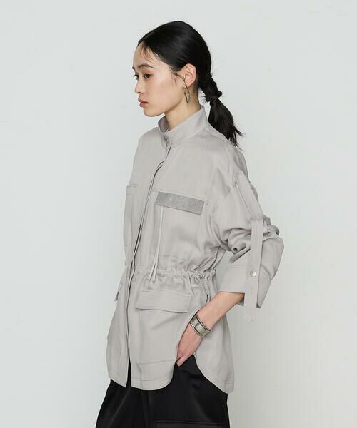 COMME CA PLATINUM S-SIZE / コムサ・プラチナ エスサイズ ブルゾン | 〔 Sサイズ 〕 テンセルリネンサテン ミリタリー調シャツブルゾン | 詳細5