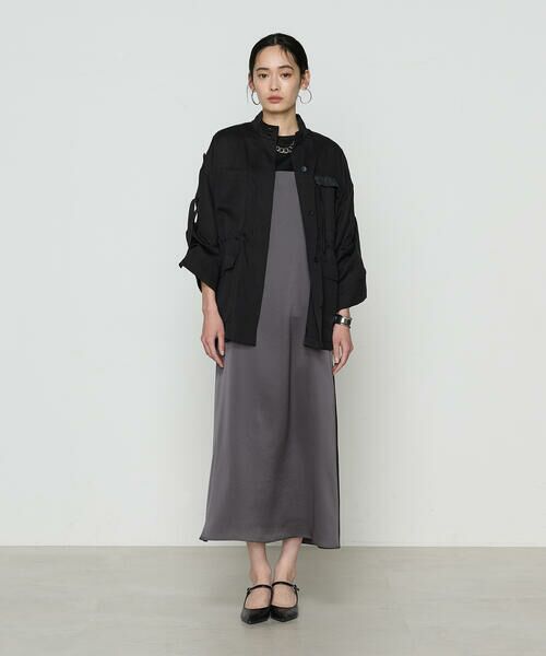 COMME CA PLATINUM S-SIZE / コムサ・プラチナ エスサイズ ブルゾン | 〔 Sサイズ 〕 テンセルリネンサテン ミリタリー調シャツブルゾン | 詳細18