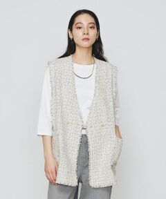 COMME CA PLATINUM S-SIZE / コムサ・プラチナ エスサイズ ベスト | 〔 Sサイズ 〕 サマーツイード ジレ