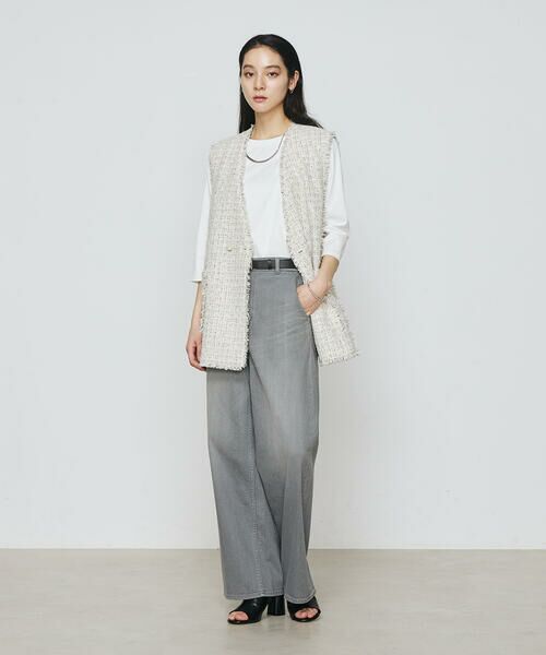 COMME CA PLATINUM S-SIZE / コムサ・プラチナ エスサイズ ベスト | 〔 Sサイズ 〕 サマーツイード ジレ | 詳細5