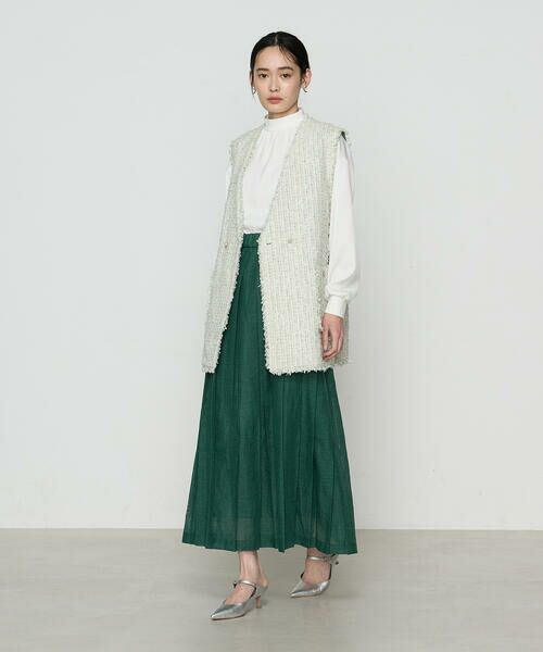 COMME CA PLATINUM S-SIZE / コムサ・プラチナ エスサイズ ロング・マキシ丈スカート | 〔 Sサイズ 〕 ラミー プリーツスカート | 詳細7