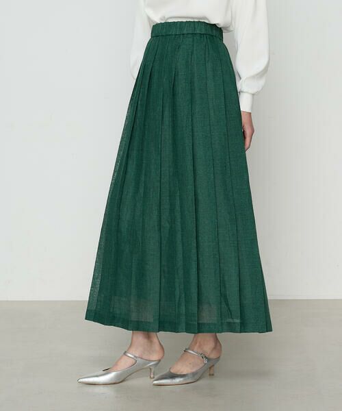 COMME CA PLATINUM S-SIZE / コムサ・プラチナ エスサイズ ロング・マキシ丈スカート | 〔 Sサイズ 〕 ラミー プリーツスカート | 詳細8