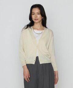 COMME CA PLATINUM S-SIZE / コムサ・プラチナ エスサイズ カーディガン・ボレロ | 〔 Sサイズ 〕 ラメリネンニット カーディガン