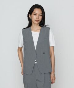 COMME CA PLATINUM S-SIZE / コムサ・プラチナ エスサイズ ベスト | 〔 Sサイズ 〕 クリアウーリー ジレ