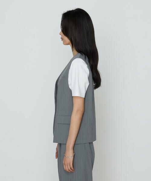 COMME CA PLATINUM S-SIZE / コムサ・プラチナ エスサイズ ベスト | 〔 Sサイズ 〕 クリアウーリー ジレ | 詳細5