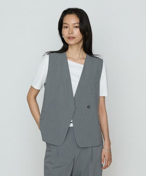 COMME CA PLATINUM S-SIZE / コムサ・プラチナ エスサイズ ベスト | 〔 Sサイズ 〕 クリアウーリー ジレ | 詳細3
