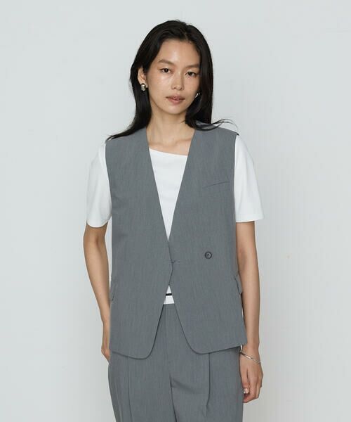 COMME CA PLATINUM S-SIZE/コムサ・プラチナ エスサイズ 〔 Sサイズ 〕 クリアウーリー ジレ 04:トップグレー 5号 COMME CA PLATINUM S-SIZE/コムサ・プラチナ エスサイズ 〔 Sサイズ 〕 クリアウーリー ジレ 04:トップグレー 5号