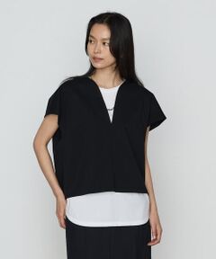 COMME CA PLATINUM S-SIZE / コムサ・プラチナ エスサイズ カットソー | 〔 Sサイズ 〕 TCポンチ アンサンブルプルオーバー