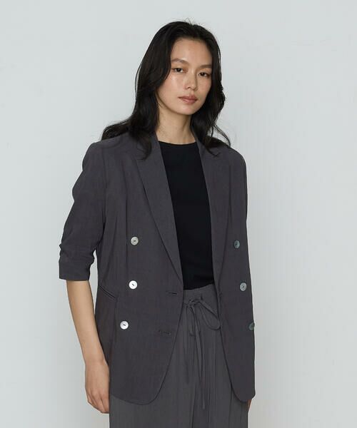 COMME CA PLATINUM S-SIZE/コムサ・プラチナ エスサイズ 〔 Sサイズ 〕 リネン ジャケット 08:チャコール 5号 COMME CA PLATINUM S-SIZE/コムサ・プラチナ エスサイズ 〔 Sサイズ 〕 リネン ジャケット 08:チャコール 5号