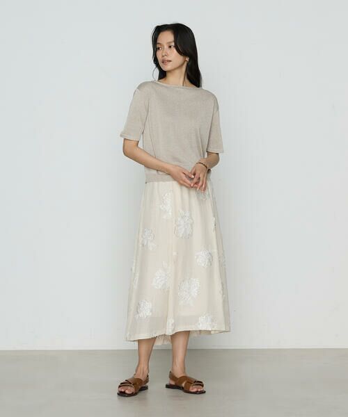 COMME CA PLATINUM S-SIZE / コムサ・プラチナ エスサイズ ロング・マキシ丈スカート | 〔 Sサイズ 〕 フラワージャカード アシンメトリースカート | 詳細1