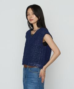 COMME CA PLATINUM S-SIZE / コムサ・プラチナ エスサイズ ニット・セーター | 〔 Sサイズ 〕 サマーツイードニット ジレ