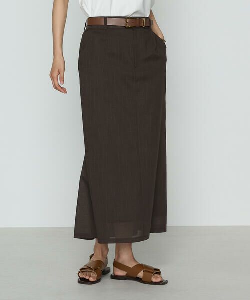 COMME CA PLATINUM S-SIZE / コムサ・プラチナ エスサイズ ロング・マキシ丈スカート | 〔 Sサイズ 〕 シアーボイル スカート（17:ダークブラウン）