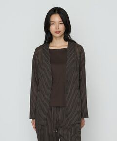 COMME CA PLATINUM S-SIZE / コムサ・プラチナ エスサイズ セットアップ | 〔 Sサイズ 〕 【セットアップ対応】シアーボイルストライプ ジャケット