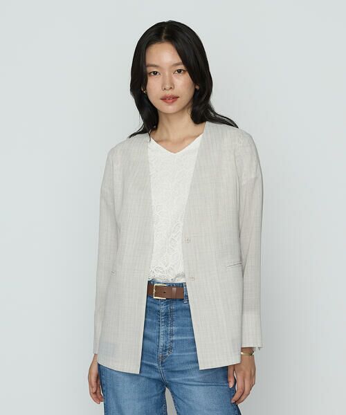 COMME CA PLATINUM S-SIZE / コムサ・プラチナ エスサイズ セットアップ | 〔 Sサイズ 〕 【セットアップ対応】シアーボイルストライプ ジャケット | 詳細5