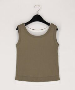 COMME CA PLATINUM S-SIZE / コムサ・プラチナ エスサイズ タンクトップ | 〔 Sサイズ 〕 強撚ガステレコ／オーガニック レイヤードタンクトップ