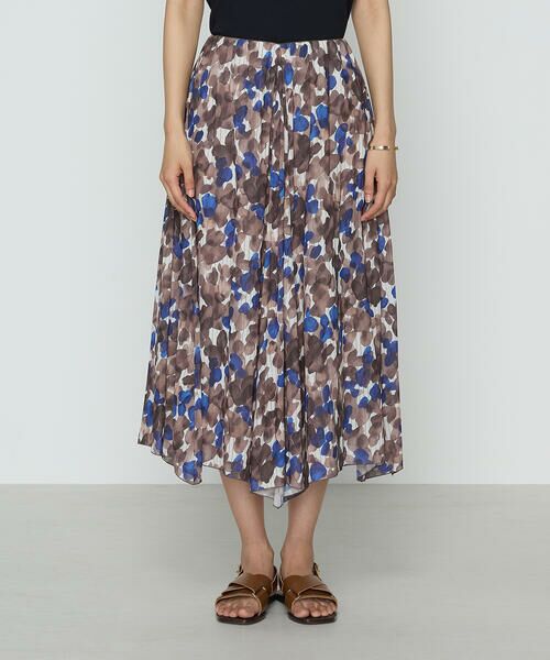 COMME CA PLATINUM S-SIZE / コムサ・プラチナ エスサイズ ロング・マキシ丈スカート | 〔 Sサイズ 〕 強撚カッセンアートプリント ハンカチーフヘムスカート | 詳細4
