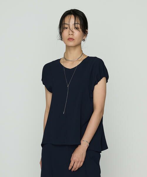 バックサテン ショートカラー プルオーバーシャツ　ブラウン　サイズXL SHORT COLLAR PO SHIRT：バックサテン ショートカラー プル