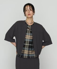 COMME CA PLATINUM S-SIZE / コムサ・プラチナ エスサイズ ブルゾン | 〔 Sサイズ 〕 バックサテンジョーゼット ハーフスリーブブルゾン