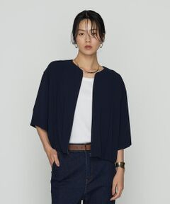 COMME CA PLATINUM S-SIZE / コムサ・プラチナ エスサイズ ブルゾン | 〔 Sサイズ 〕 バックサテンジョーゼット ハーフスリーブブルゾン